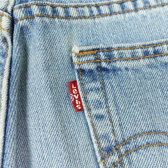 Levis Women's High Rise Cutoff Denim Shorts Actual Size 30"x3" Reworked Patches - Picture 5 of 11